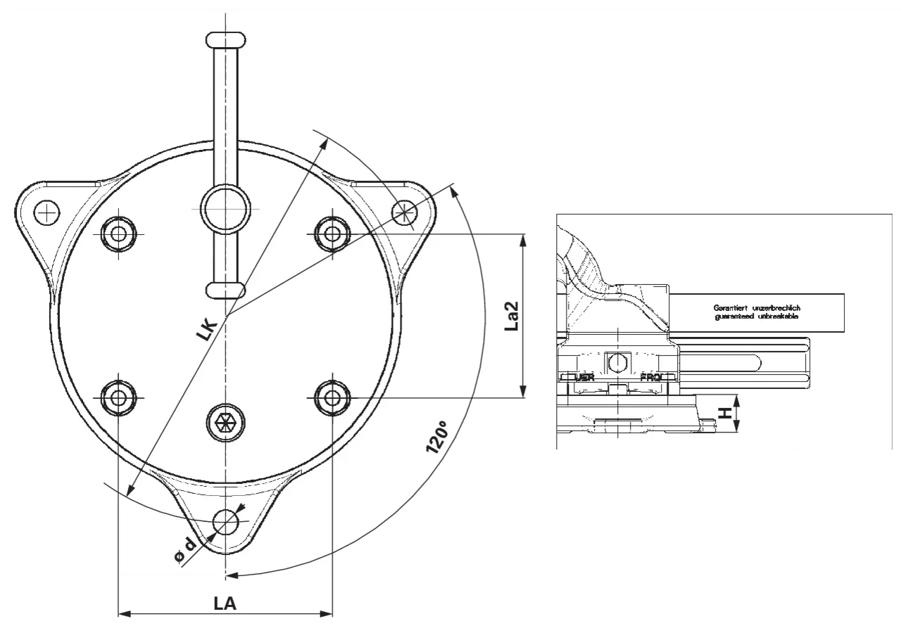 Drehteller Type 100 passend zu Schraubstock Brockhaus Heuer