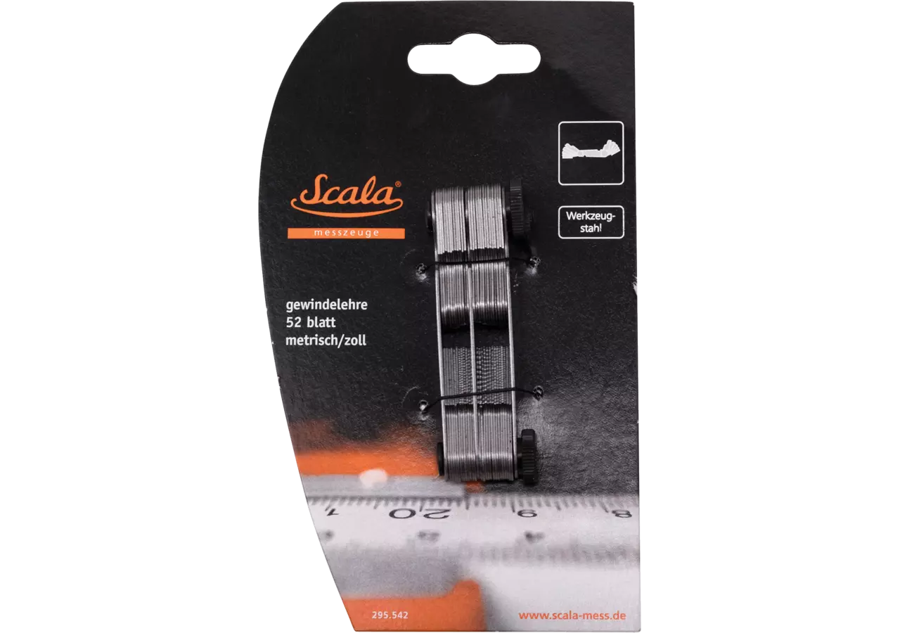 Gewindeschablone Type 464, 4 - 62 mm, Metrisch 60° 52 Blatt, DIN13/14 Scala