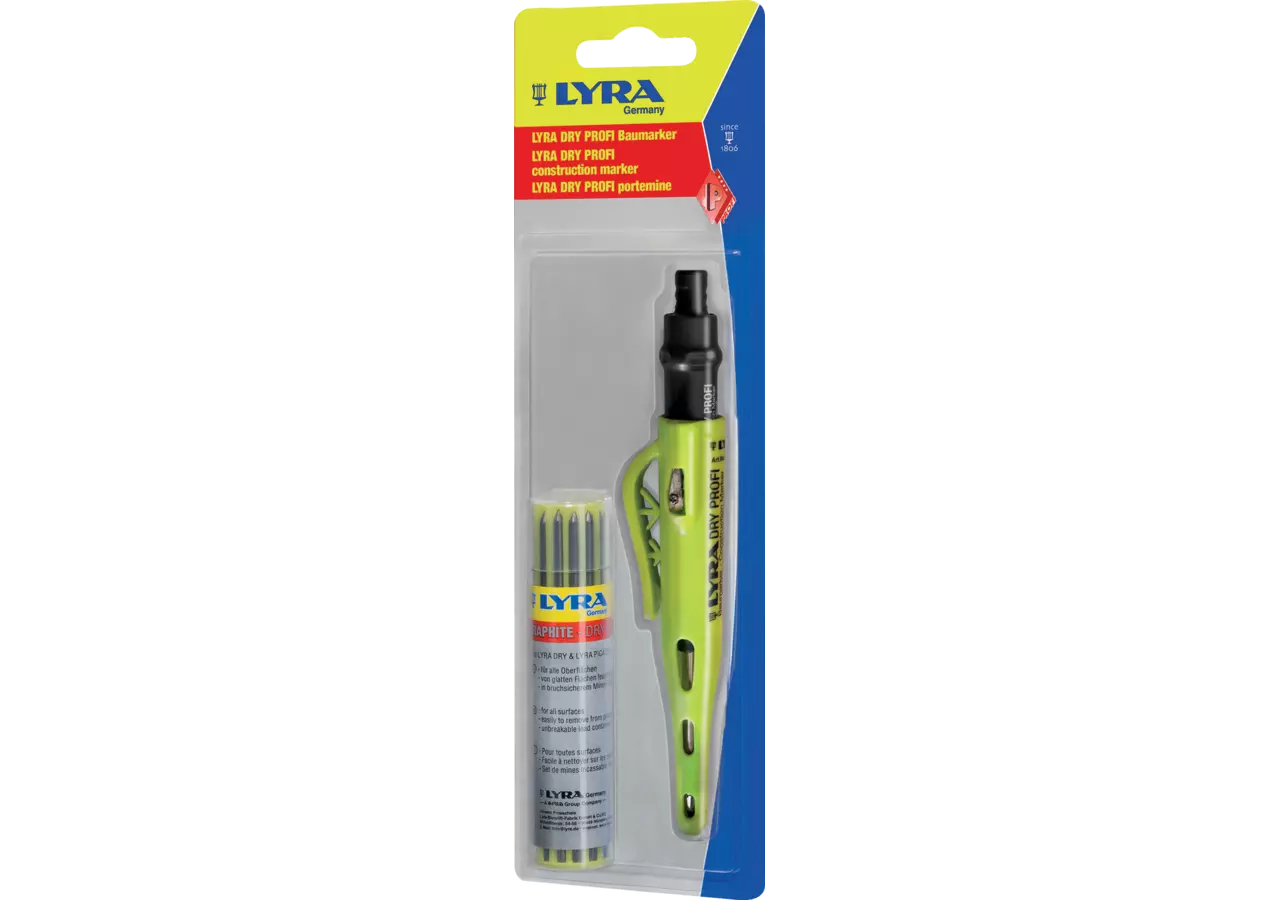 Baumarker Dry Profi, mit 12 graphite Minen im Blister Lyra