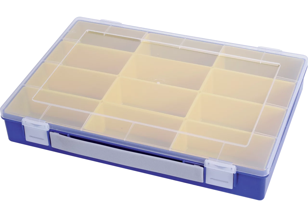 Sortimentskasten 335 x 225 x 55 mm, mit 12 Einsatzboxen Farbe Blau/Transparent GartenShop24