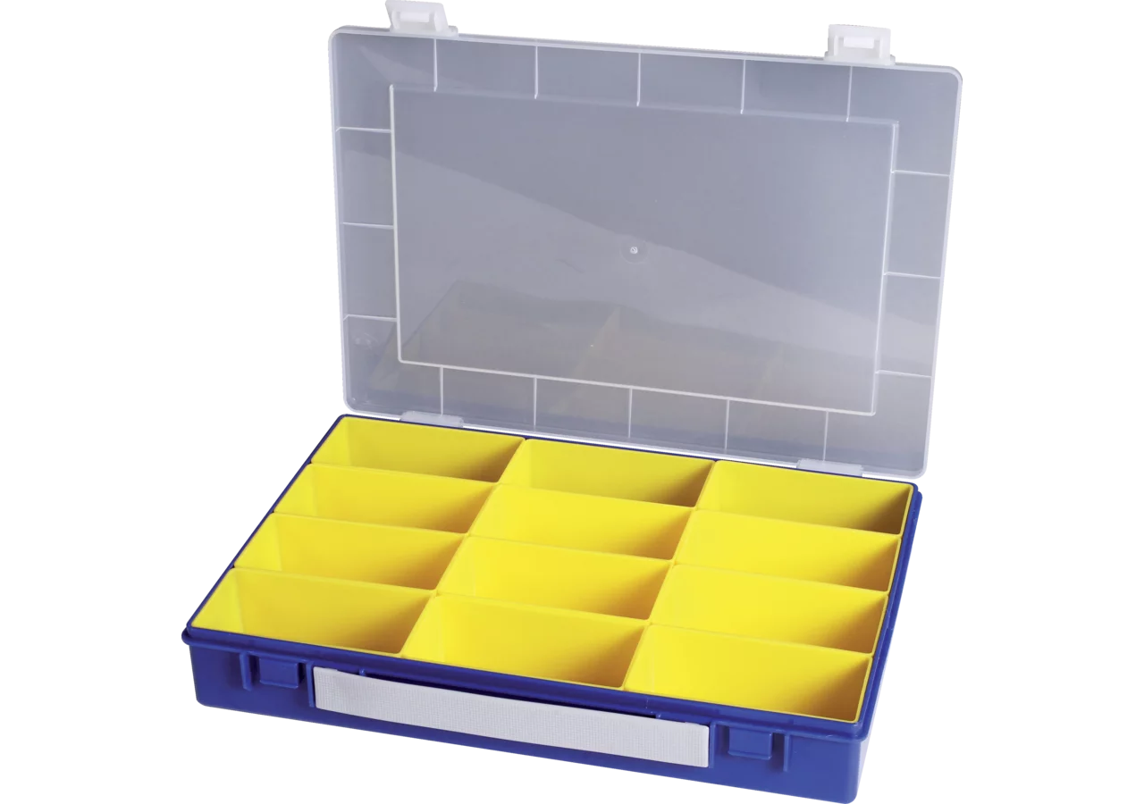 Sortimentskasten 335 x 225 x 55 mm, mit 12 Einsatzboxen Farbe Blau/Transparent GartenShop24