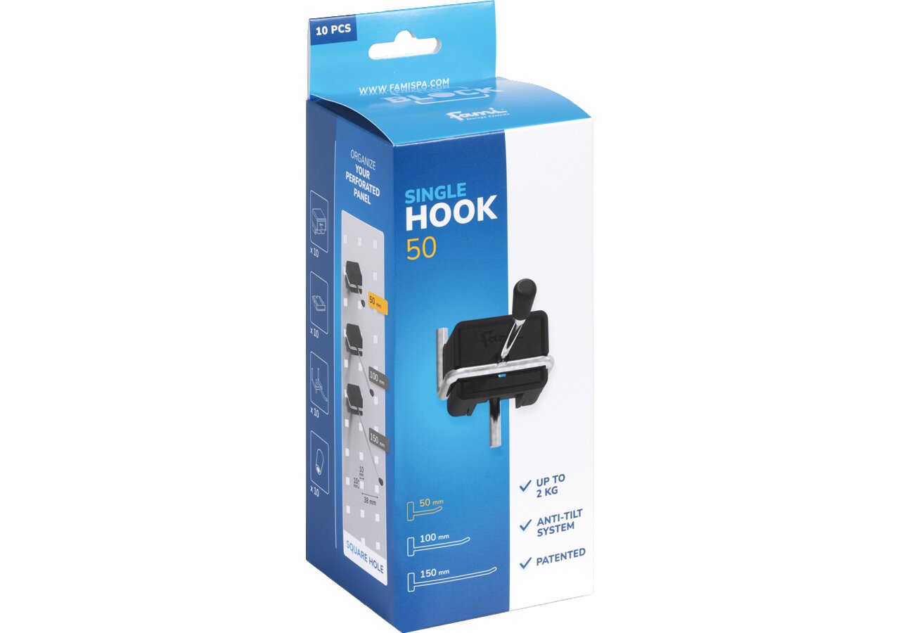 Lochwandhaken Single HOOK 50 einfach, 10 Stück im Karton GartenShop24 - Hochwertige Gartengeräte