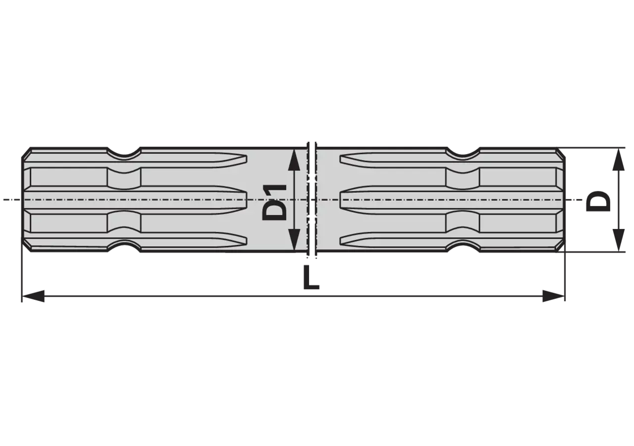 Profilwelle doppelt, 1 3/8-6, 300 mm 67.30.705 Walterscheid