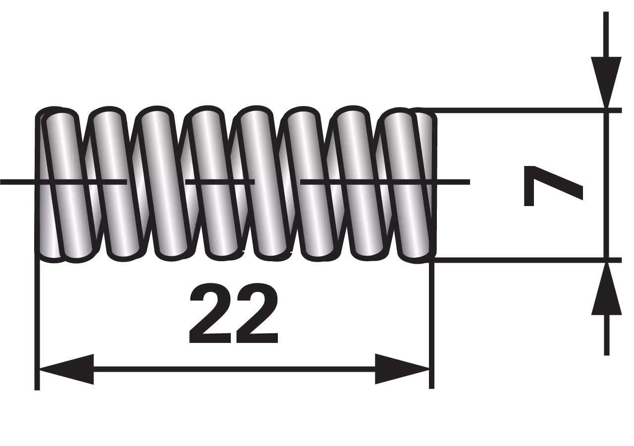 Druckfeder innen, AD 7,1 mm, Länge 23 mm 66.01.05 Walterscheid