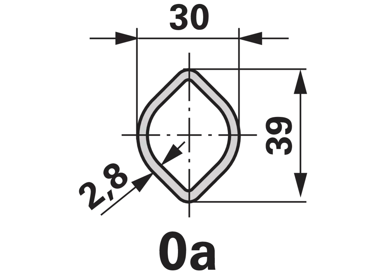 Profilrohr Zitronenprofil 0a, 2,9 m 75.12.00 Walterscheid