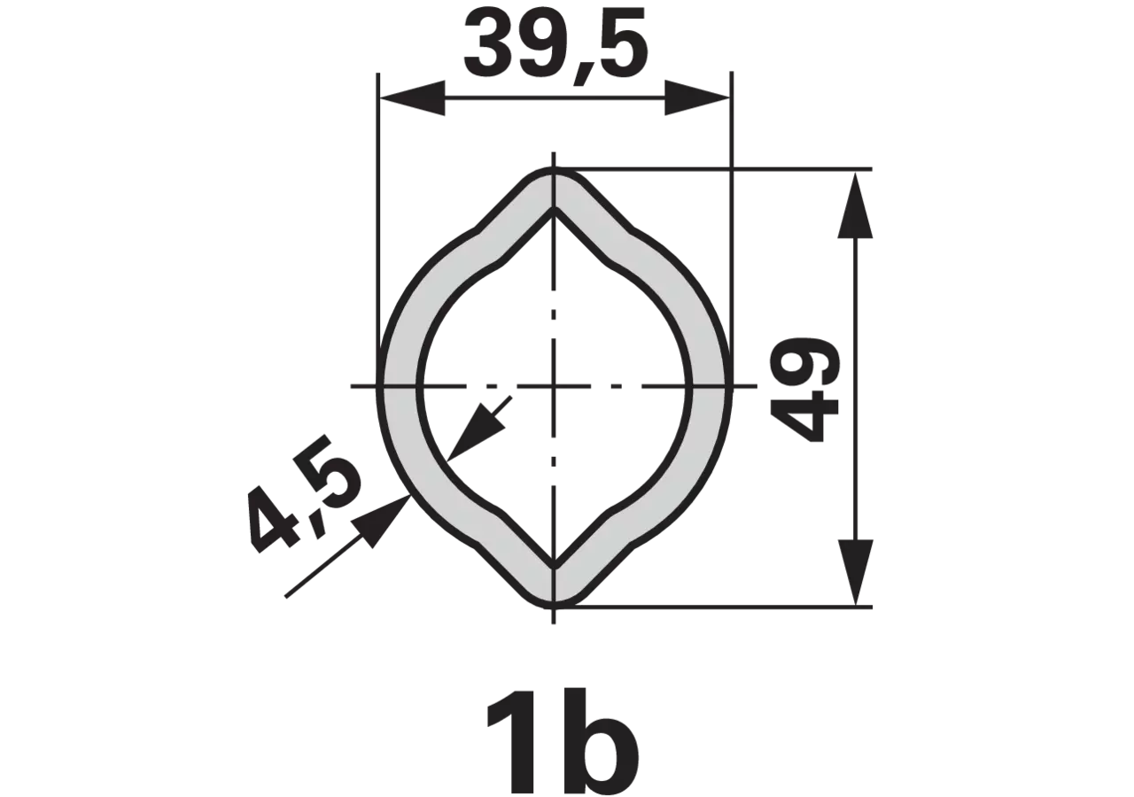 Profilrohr Zitronenprofil 1b 0,8 Meter, 75.25.15 Walterscheid
