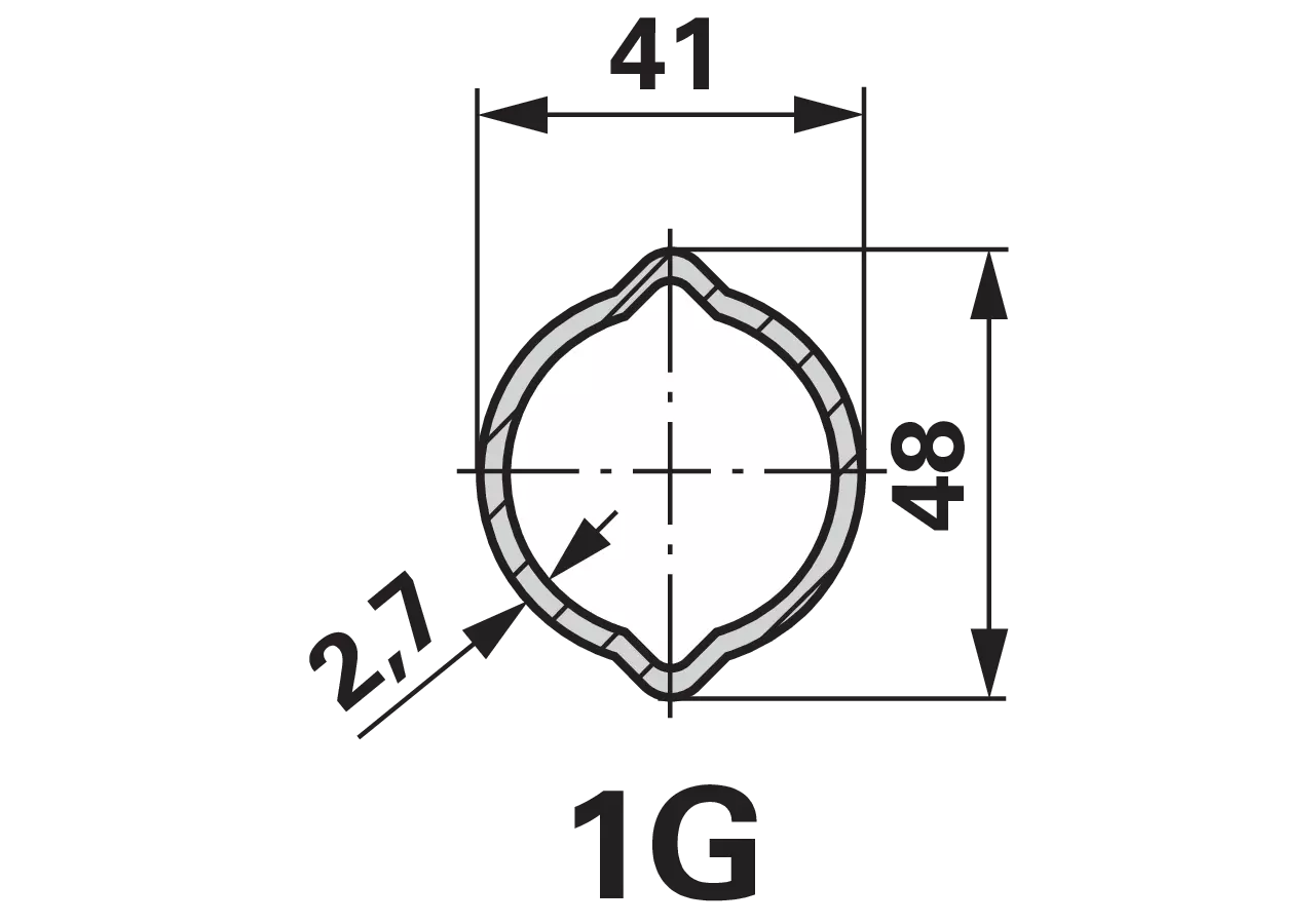 Profilrohr Zitronenprofil 1G 0,8 Meter, 75.16.16 Walterscheid