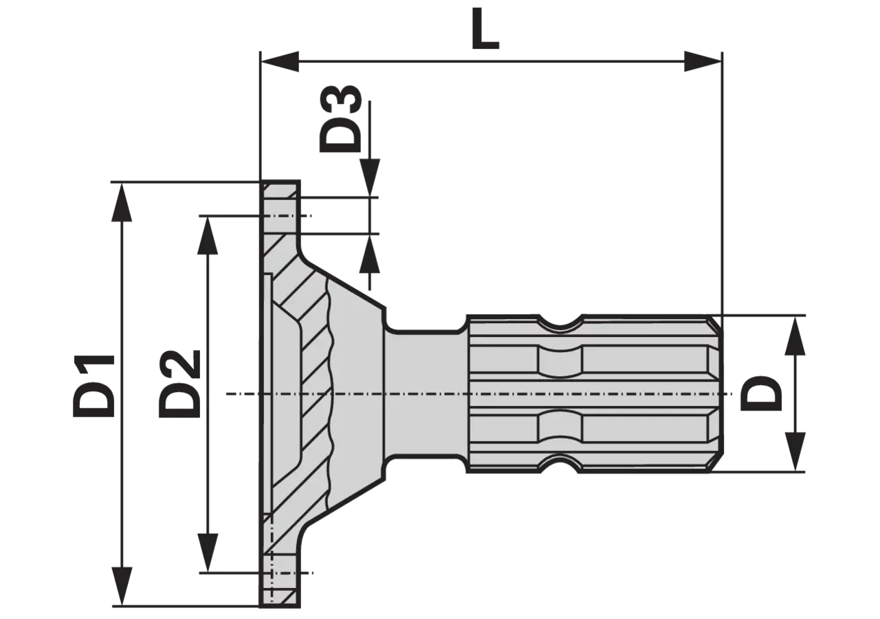 Flanschzapfen AD 120 mm, TK 101,5 mm 16.09.108 Walterscheid