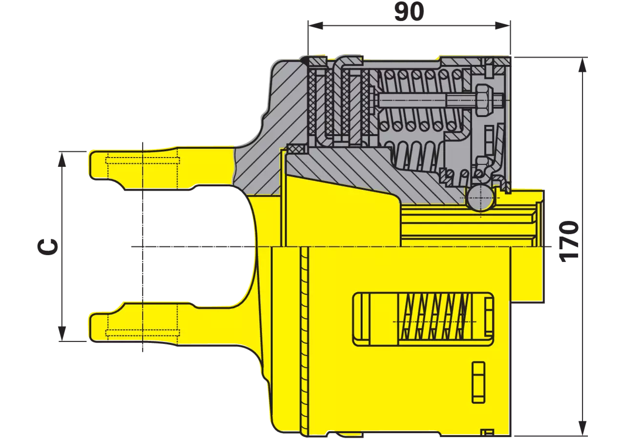 Reibscheibenkupplung W2400, K96/4, 1 3/8-6, 1.500 Nm, mit Klemmkonus 56.138.51 Walterscheid