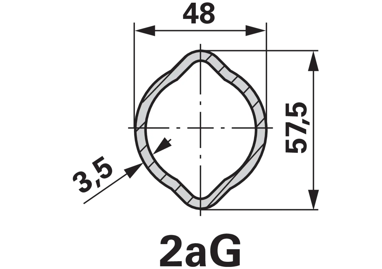 Profilrohr Zitronenprofil 2aG, 2,9 m 75.36.00 Walterscheid