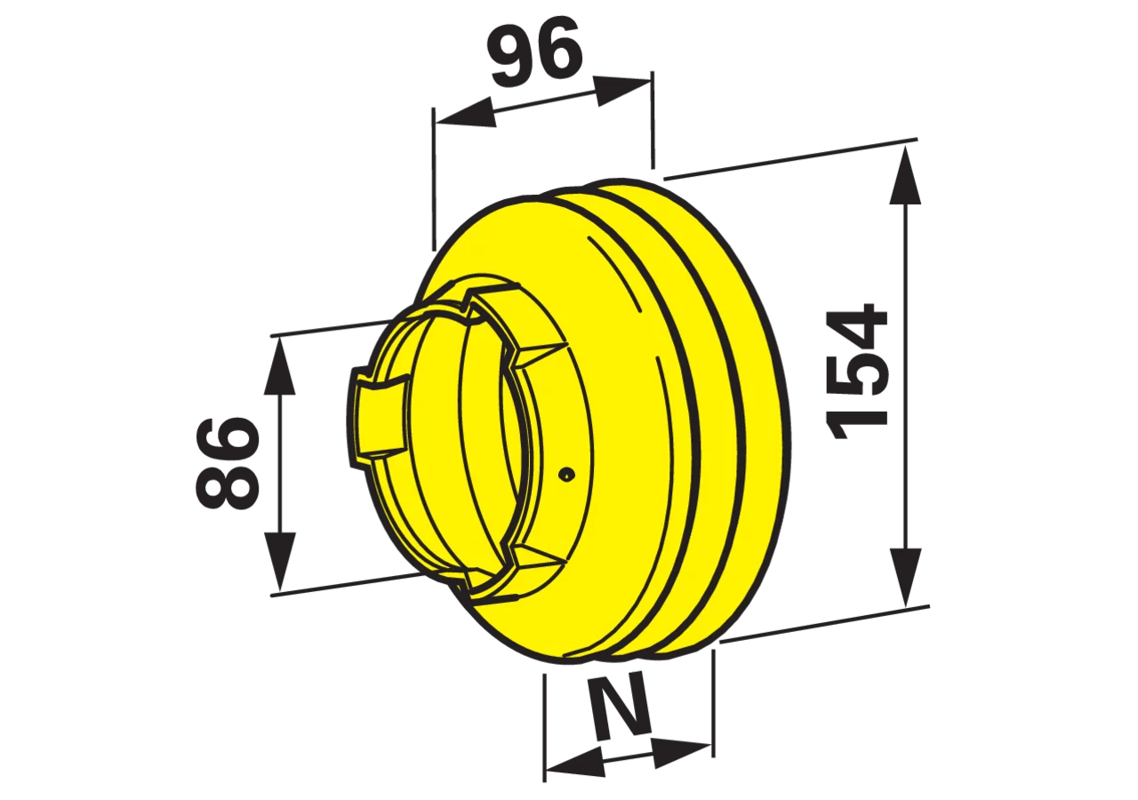 Schutztrichter SC25, Dm 154 mm, 4 Rippen, für Weitwinkel 85.25.120 Walterscheid