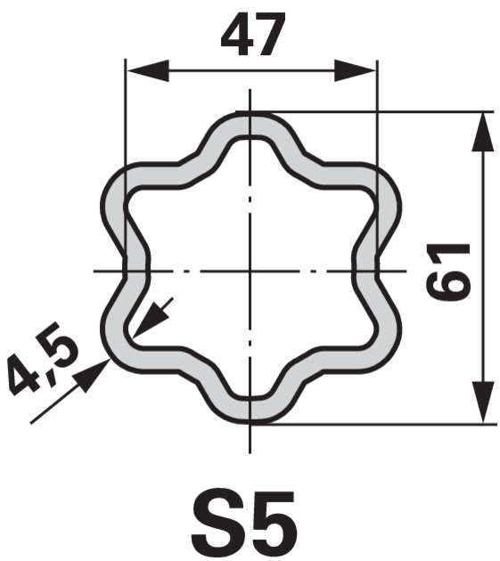 Walterscheid Gelenkwellenhälfte 1113190 W2400S, 1.115 mm, SD25, ohne Außengabel Walterscheid