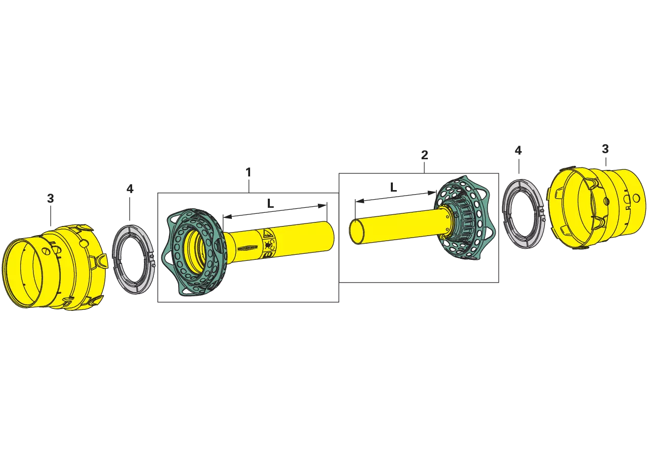 Gelenkwellenschutzhälfte SD25/1, 1.500 mm, außen, für Weitwinkel 85210 Baugröße Walterscheid 2380, 2480, 2580 Walterscheid