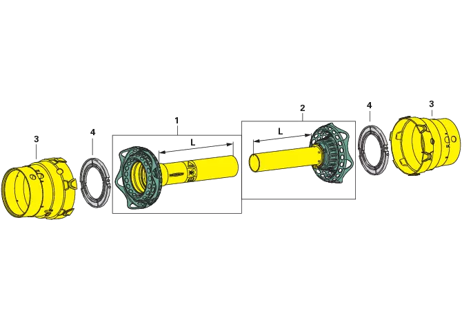 Gelenkwellenschutzhälfte SD15, 1.000 mm, außen für Weitwinkel 85102 Walterscheid