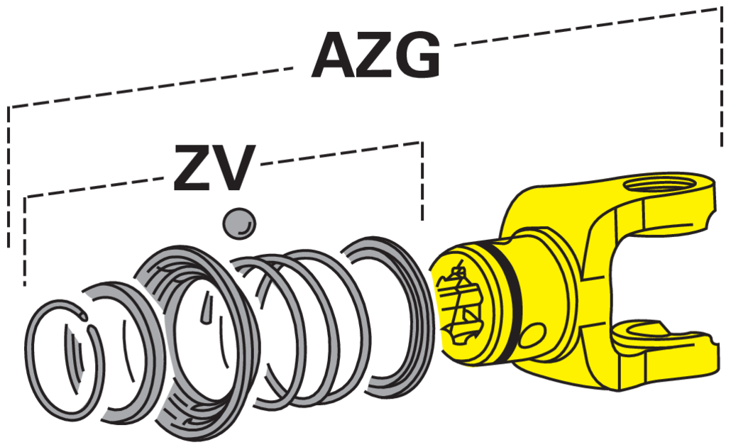 Walterscheid Außengabel mit Ziehverschluss AZG 300 E 1 3/8-6 21.83.40 Walterscheid