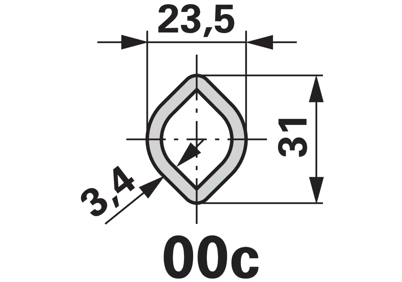Profilrohr Zitronenprofil 00c 1 Meter, 75.02.15 Walterscheid