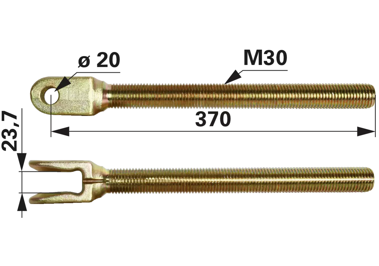 Gabelstange M30, Länge 370 mm GartenShop24 - Hochwertige Gartengeräte