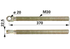 Walterscheid Stangenkopf M30, Länge 370 mm, Breite 22,5 mm Walterscheid