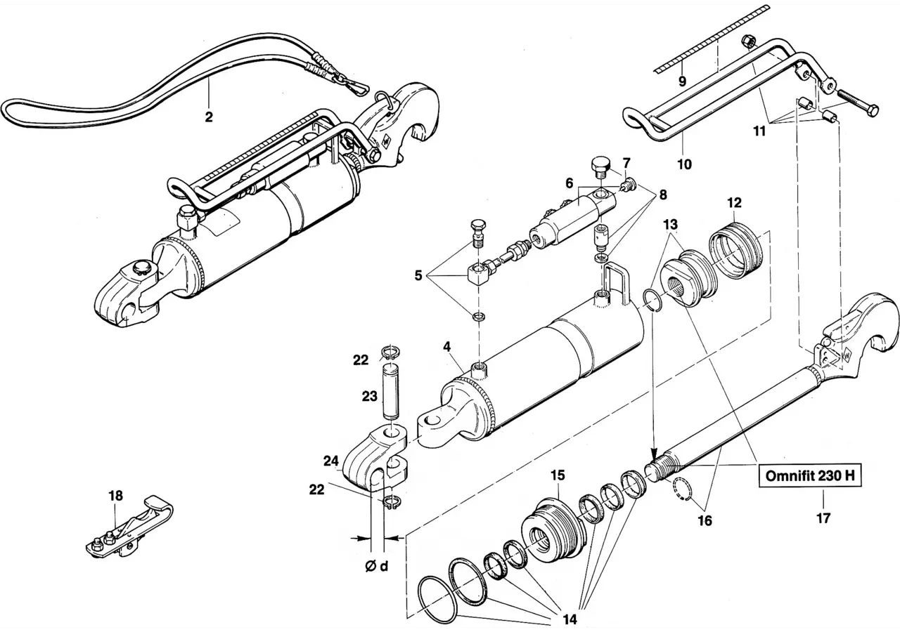 Dichtungssatz für Oberlenker 40/90 mm Agraset 331 Walterscheid