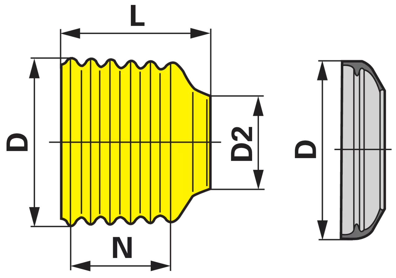 Schutztrichter SC05, Dm 127 mm, 10 Rippen, Länge 163 mm 85.05.10 Walterscheid