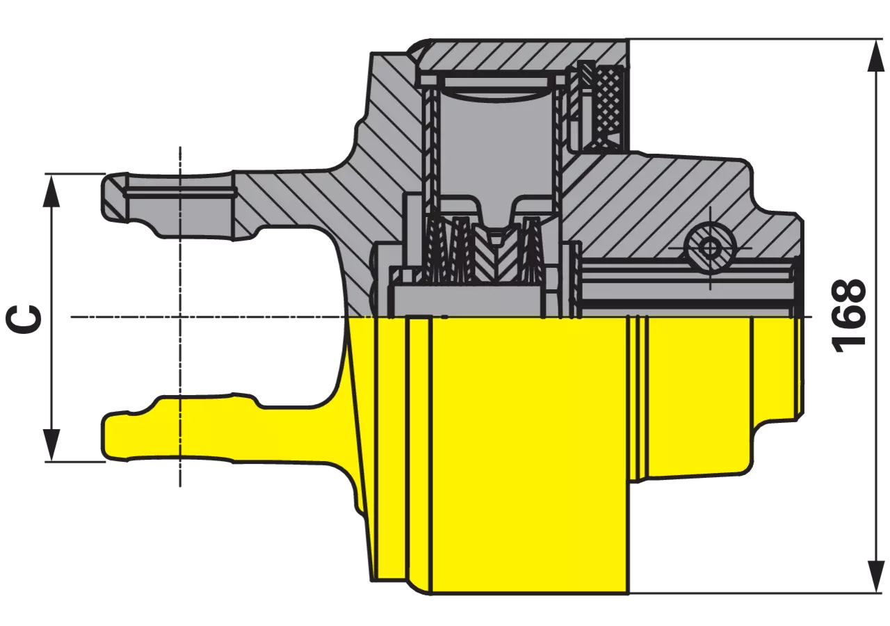 Nockenschaltkupplung W2400, K64/22R, 1 3/8-6, 1.500 Nm 59.110.43 Walterscheid
