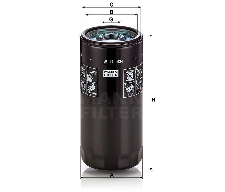 MANN FILTER Motorölfilter Gewinde (G) M 32 x 2 -6H MANN FILTER