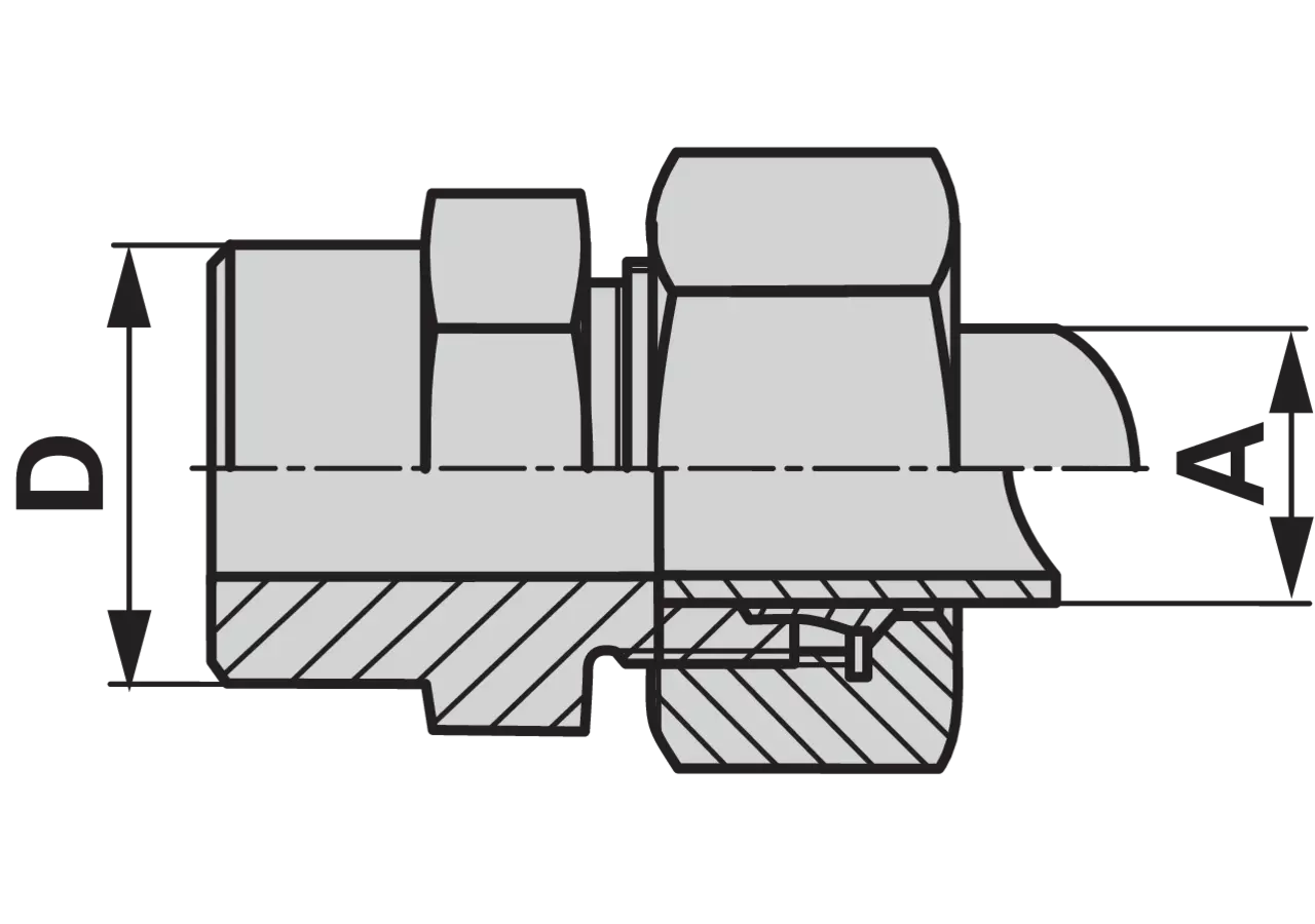Gerade Anschweißverschraubung ASS 22L STAUFF
