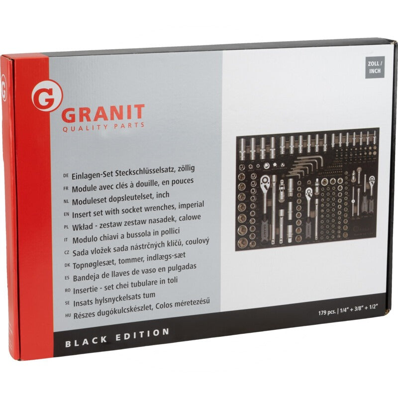 GRANIT BLACK EDITION Einlagen-Set Steckschlüssel, zöllig – Bild 2