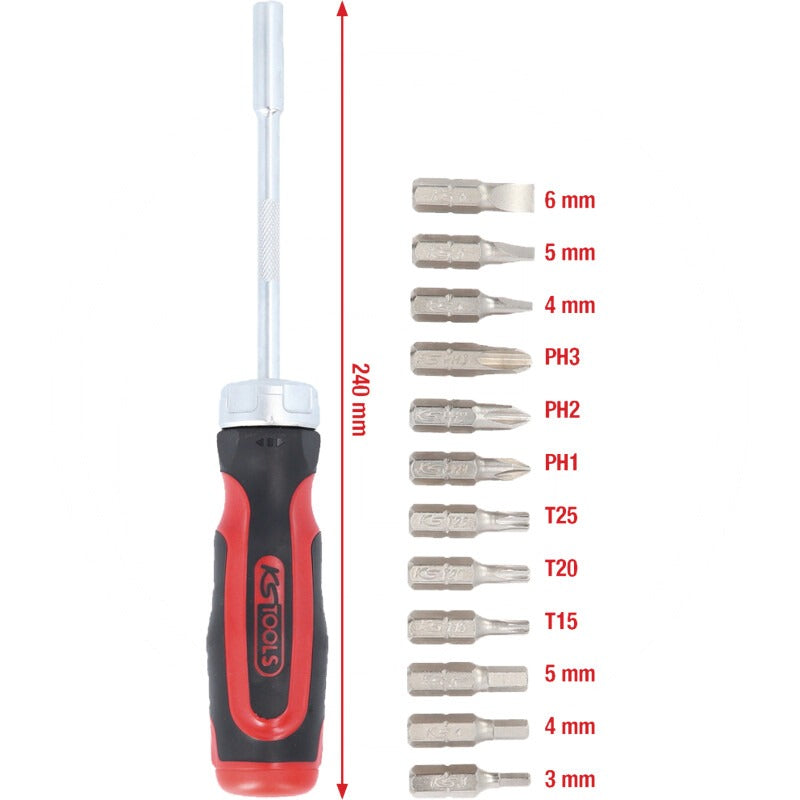 KS TOOLS Ratschen-Bit-Schraubendreher 12 in 1 – Bild 2