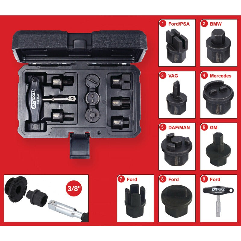KS Tools 3/8'' Öldienst-Spezialprofil-Satz