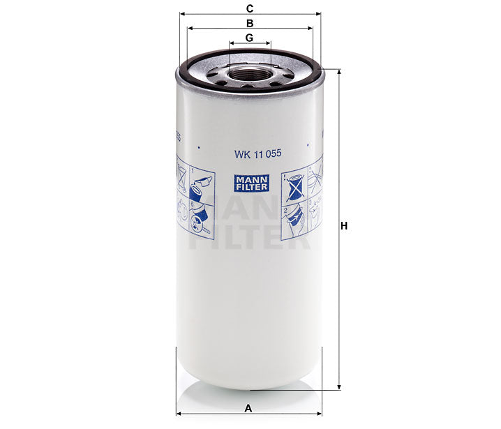 MANN FILTER Kraftstoffilter B (mm) 93 MANN FILTER