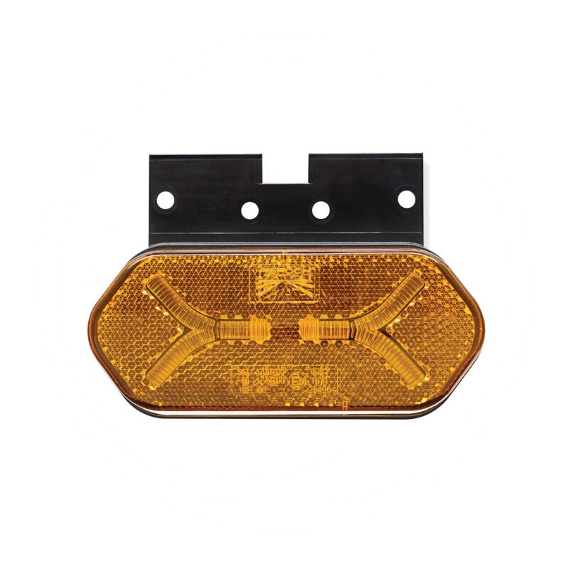 ASPÖCK Seitenmarkierungsleuchte Flatpoint 4 AMP – Breite 117 mm Ausführung mit Winkelhalter nach hinten