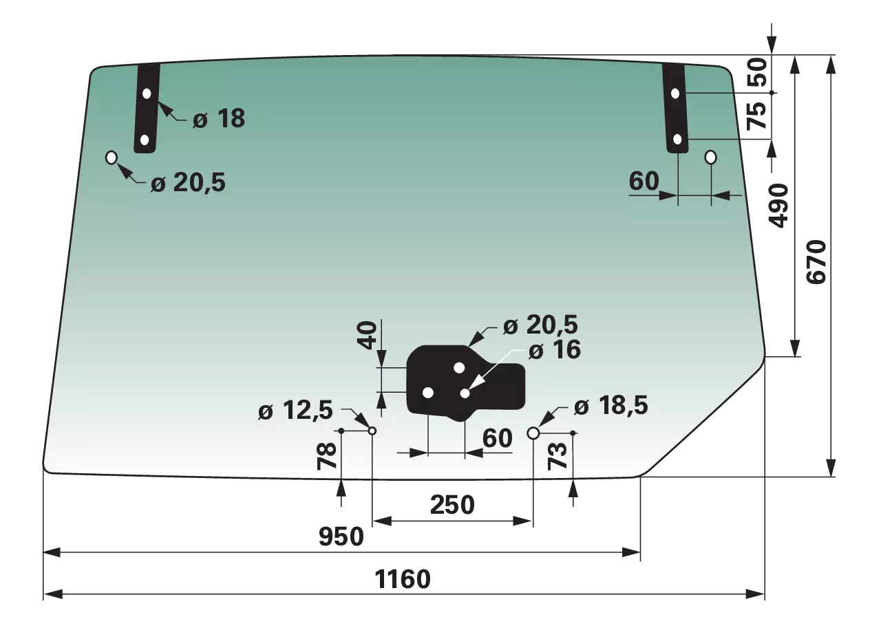 McCormick Heckscheibe grün getönt 3672725M6 – Gummiklemmprofil Meterware 3,5 Lfm. McCormick