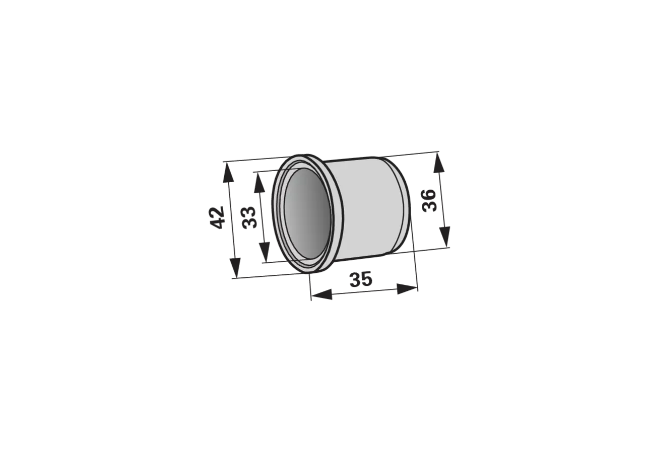Buchse AD 42 x ID 33 x L 35 mm Fella 120725 Fella