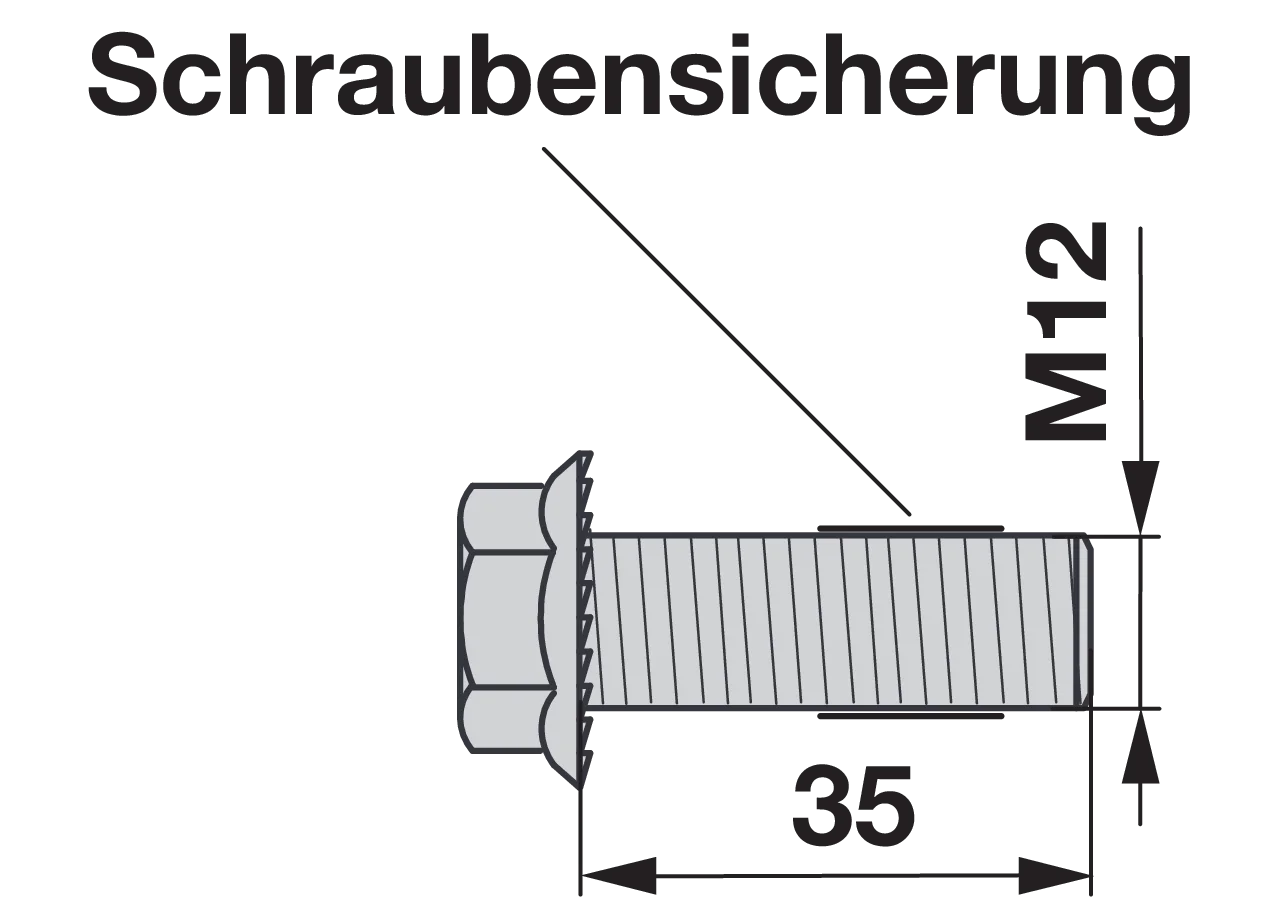 Sperrrippschraube M12 x 35 mm, Güte 100 – passend für Fella 127111 GartenShop24