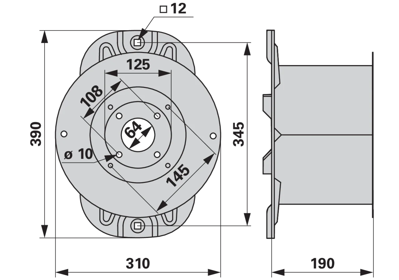 Mähscheibe AD 310 mm, mit Hut, außen Fella 426143 Fella