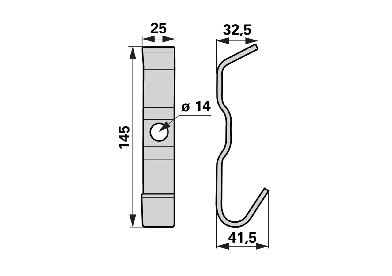 Zinkenverlustsicherung L 145 mm Fella 152584 Fella