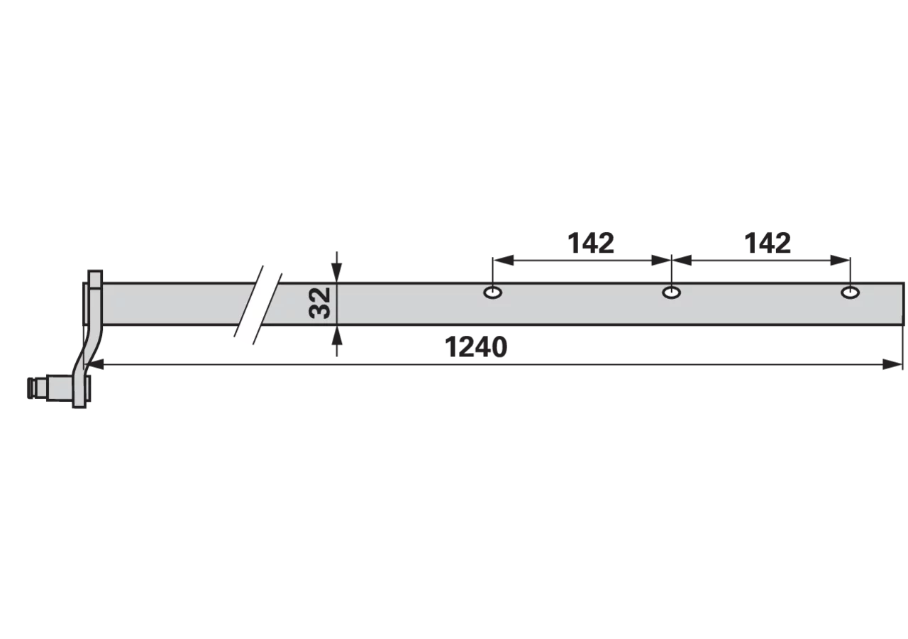Zinkenträger L 1.240 mm, links Fella 497180, 160010 Fella