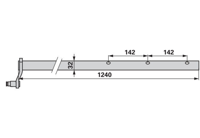 Zinkenträger L 1.240 mm, rechts – passend für Fella 160011 GartenShop24