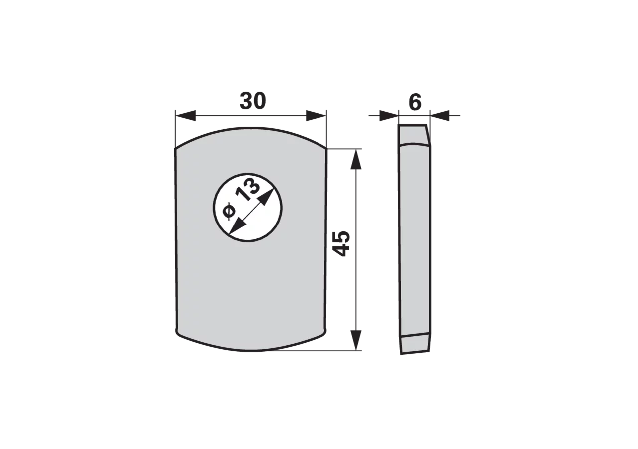 Unterlage L 30 x B 45 x S 6 mm Fella 160089 Fella