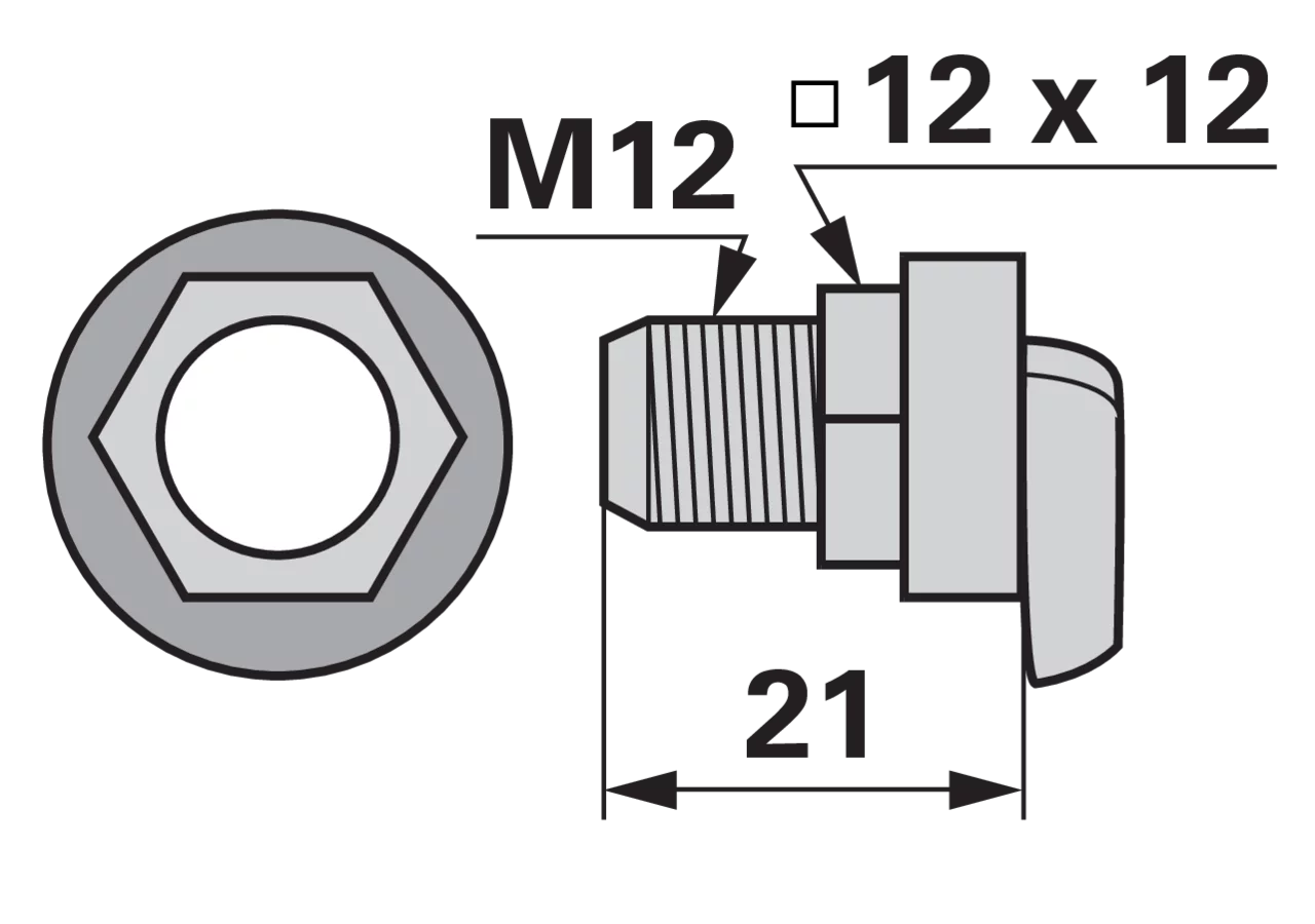 Messerhalterschraube M12 x 21 mm Fella 426883 Fella