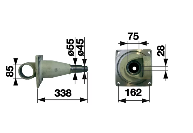 Flanschlagerrohr L 338 mm Fella 426955 Fella