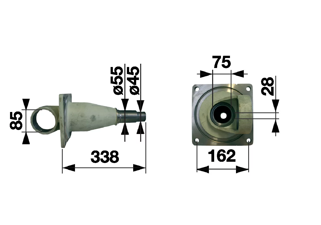 Flanschlagerrohr L 338 mm Fella 426955 Fella