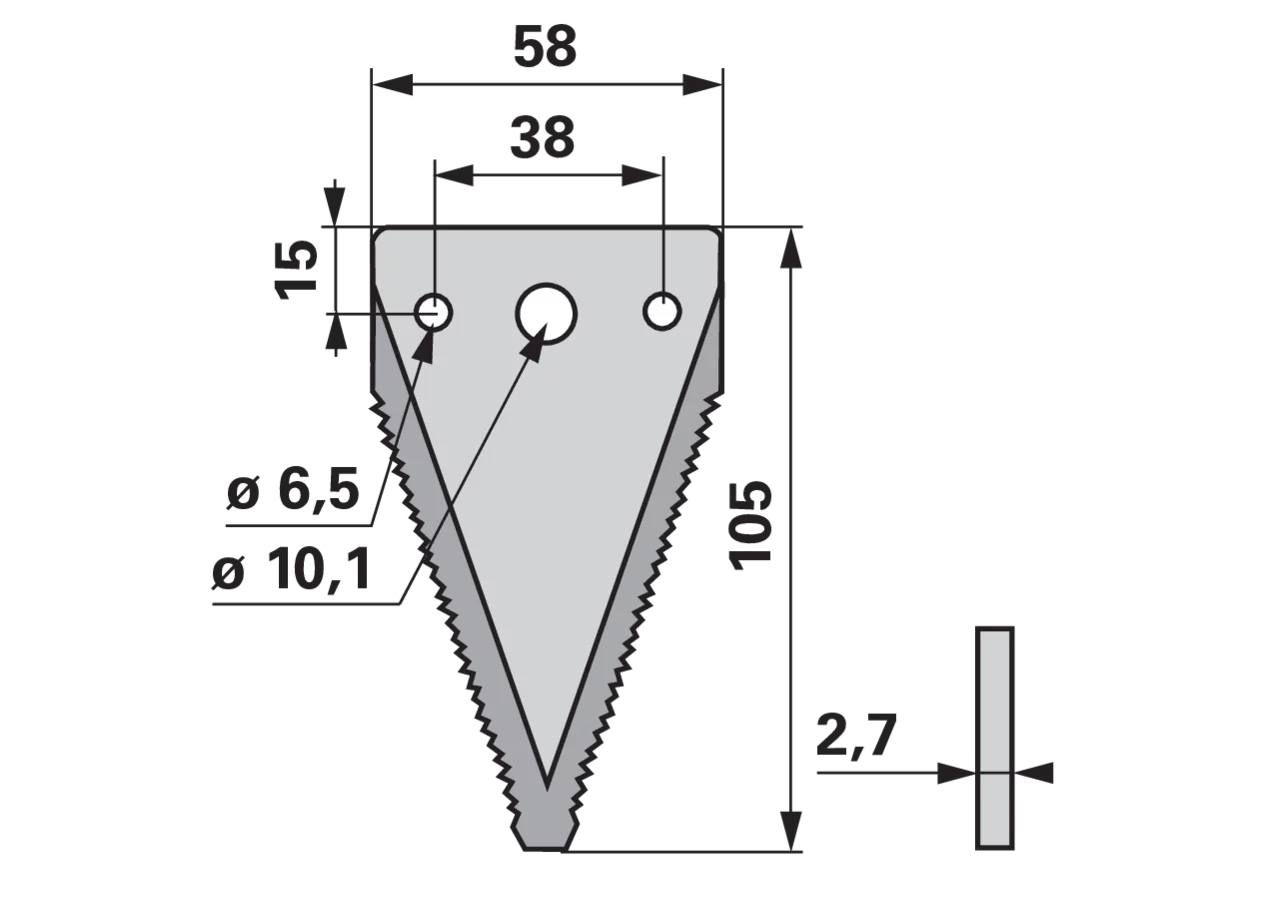 Laubschneideklinge gezahnt, Stärke 2,7 mm ESM 3440241 ESM
