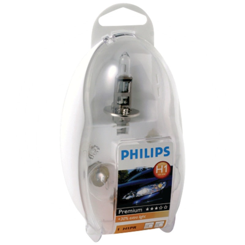 PHILIPS Halogenlampen-Satz H1 passend für Abblendlicht, Fernlicht, Nebelscheinwerfer u. a.