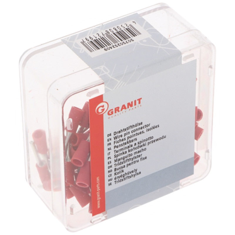 GRANIT VPE100 Drahtstifthülse Ausführung rot, für Kabel 0,5 - 1,0 mm² – Bild 2