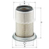 MANN FILTER Luftfilter passendes Sekundärelement CF 84 X MANN FILTER