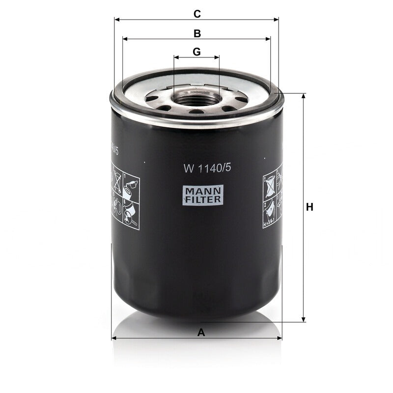 MANN FILTER Ölfilter W 1140/5 MANN FILTER
