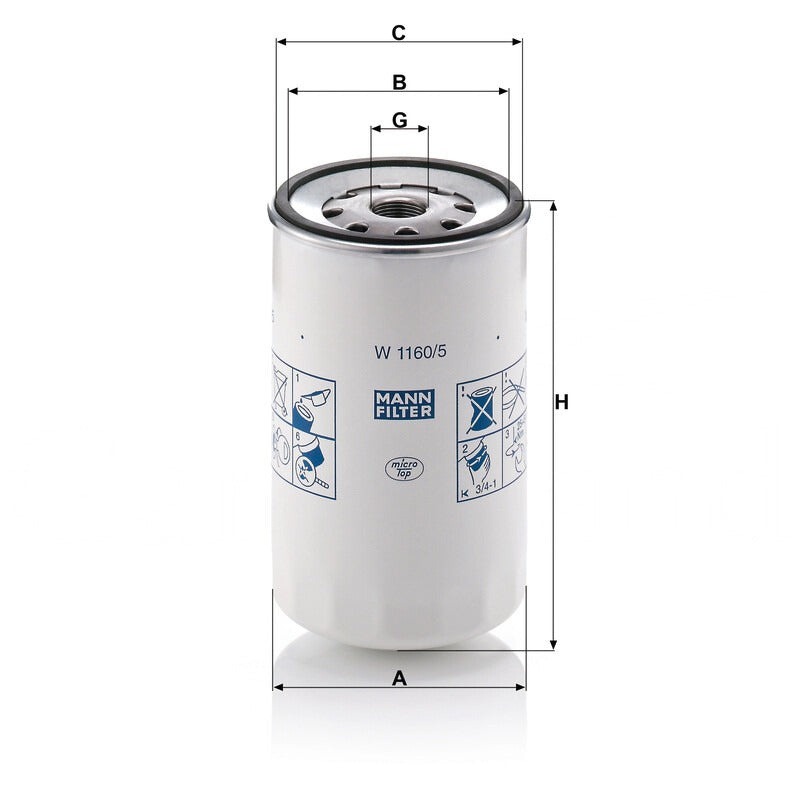 MANN FILTER Ölfilter W 1160/5 MANN FILTER
