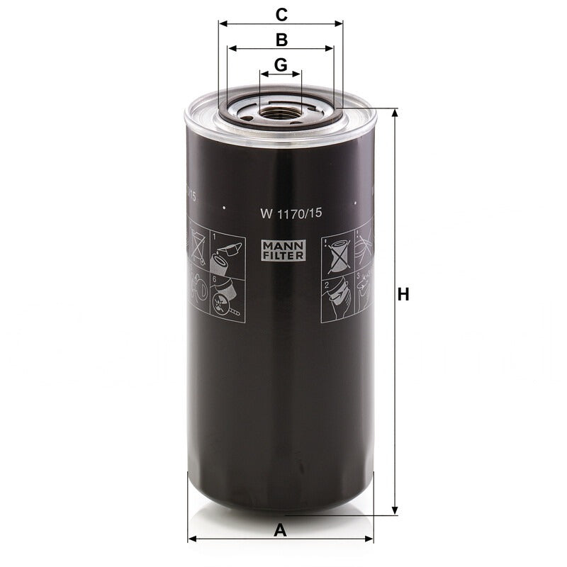 MANN FILTER Schmierölwechselfilter W 1170/15 MANN FILTER